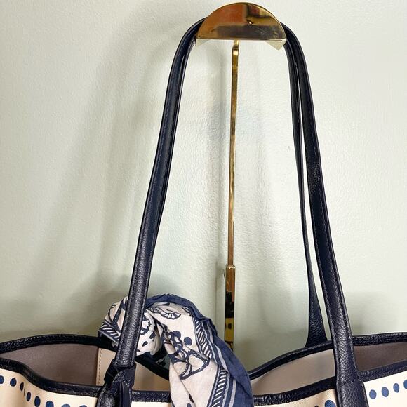 BRIGHTON UNDER THE SEA CANVAS SEAHORSE ANCHOR SCARF NAUTICAL TOTE - Picture 7 of 8